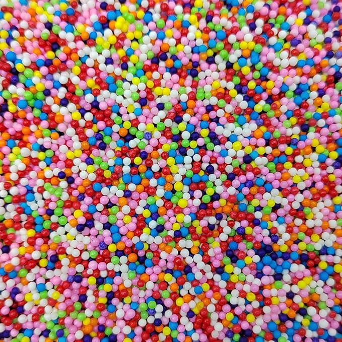 Homankit Rainbow Nonpareils Sprinkles Edible Cookie Decorations Mini Pearls for Decorating Cake, Baking, Cupcake Toppers, Ice Cream, Donuts 3.88 Ounce