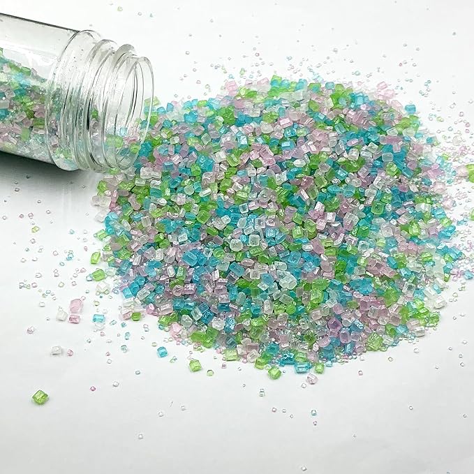 Edible Pastel Mermaid Sanding Course Sugar Sprinkles 142g/ 5.01oz Mermaid Pastel Sprinkles Sanding Sugar for Baking, Cookies, Cupcakes, Ice Cream Topping and Rimming Sugar