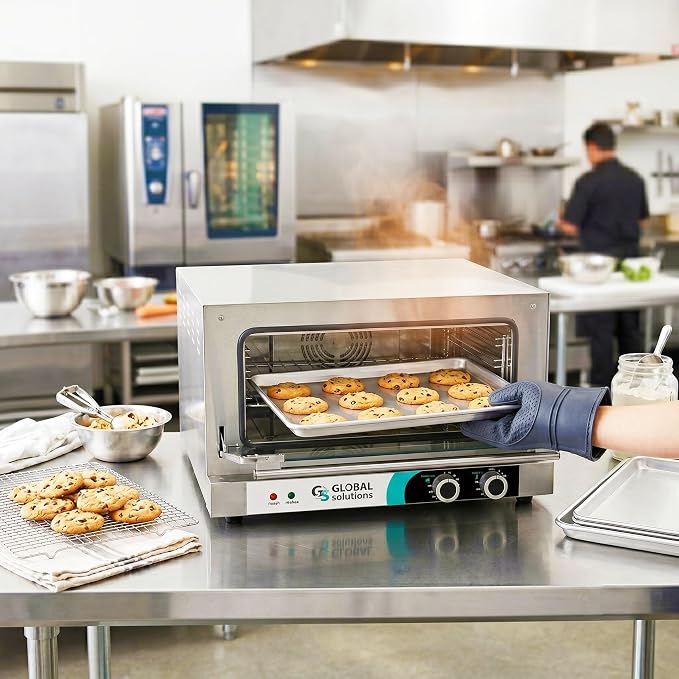 GS1740 Countertop Convection Oven, Quarter Size, 18 3/4" Width x 19 7/8" Depth x 15" Height, Heavy Duty Stainless Steel Construction, NSF, 1440W