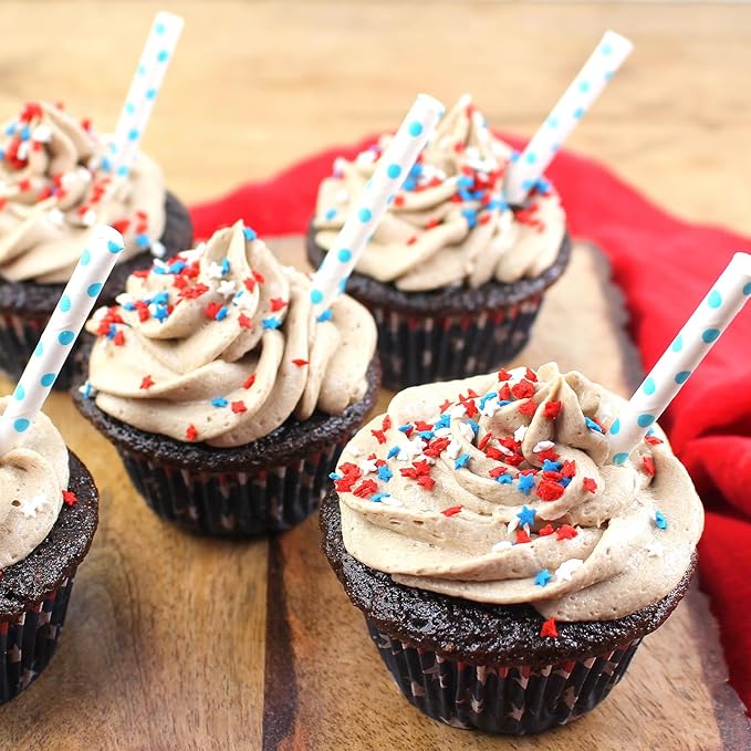 Patriotic Sprinkles Red White Blue Silver Sprinkle Rainbow Jimmies for Baking Cookie Star Sprinkle 4th of July Memorial Day Sprinkles Edible Colorful Sugar Pearl Candy Decorations 100g /3.5 Oz