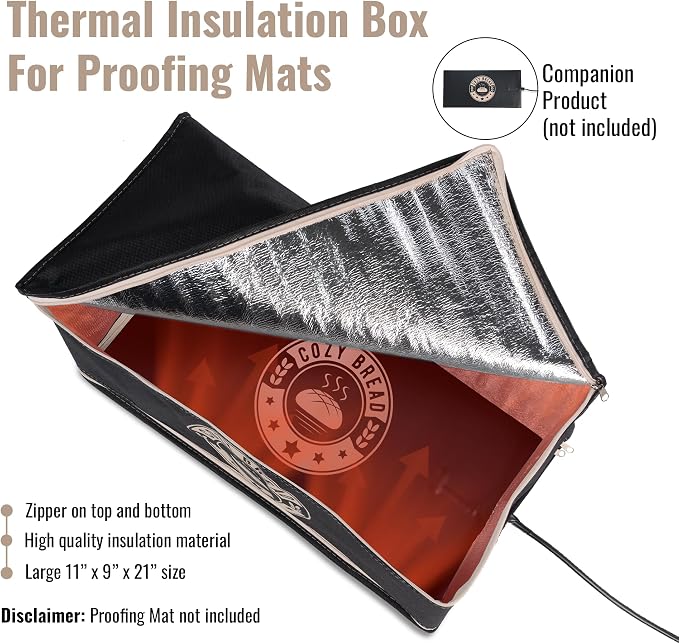 Cozy Bread® Proofing Box | Compatible with 10" x 21" Proofing Mat (Heat Mat Not Included) | USA Brand