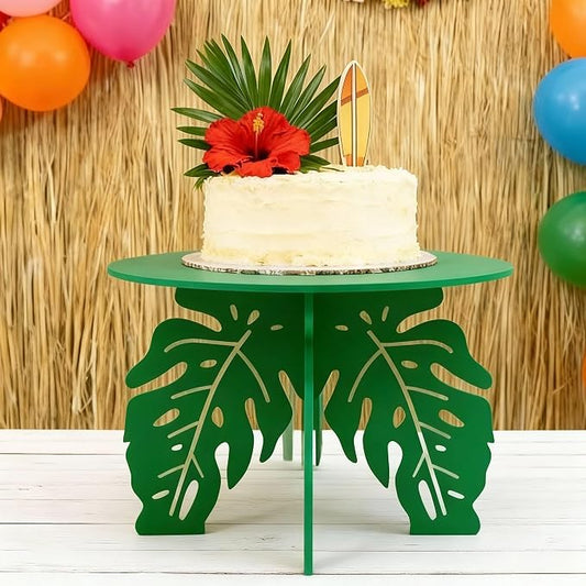 Lallisa 12" Palm Tropical Cake Stand for Hawaiian Party Cupcake Stand Jungle Luau Decorations Hawaiian Cupcake Holder for Tropical Themed Safari Zoo Birthday Party Favor Supplies