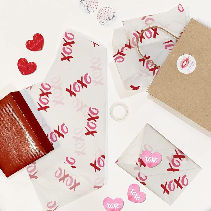1.5 Inch Round 500 Count Valentine's Day Perforated Roll Stickers - Thank You Labels for Favors - Packing Thank You Stickers for Small Business Store Owners