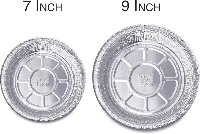 (60 Pack) Premium 7-Inch Round Foil Pans with Plastic Dome Lids l Heavy Duty l Disposable Aluminum Tin for Roasting, Baking, or Cooking