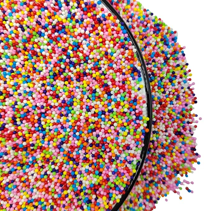 Homankit Rainbow Nonpareils Sprinkles Edible Cookie Decorations Mini Pearls for Decorating Cake, Baking, Cupcake Toppers, Ice Cream, Donuts 3.88 Ounce