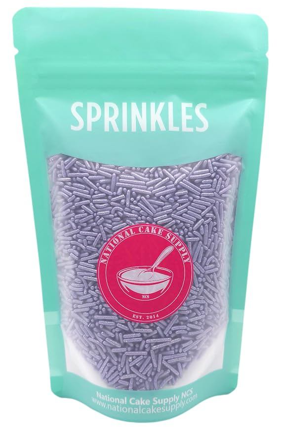 NCS Pearlized Lavender Jimmies Edible Sprinkles – Cupcake, Cake & Cookie Decorations, 7 oz