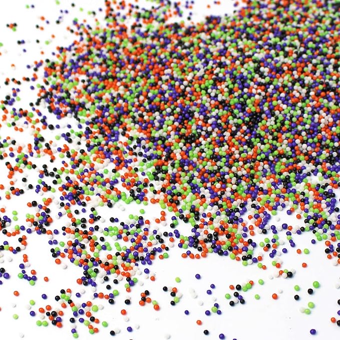 Sprinkle Pop Haunted Halloween Nonpareil Sprinkle Mix| Black Lime Orange Purple White Nonpareil Sprinkles| Spooky Halloween Sprinkles Made in USA for Decorating Cakes Cookies Cupcakes Candy, 2oz
