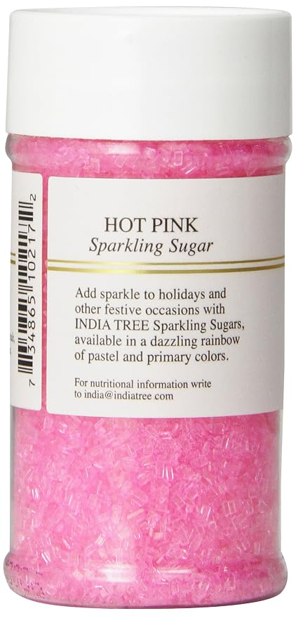 Pure Hot Pink Sparkling Sugar , Shimmery Sugar Sprinkles for Baking and Decorating, Small , 3.5 Oz Jar (Pack of 1)