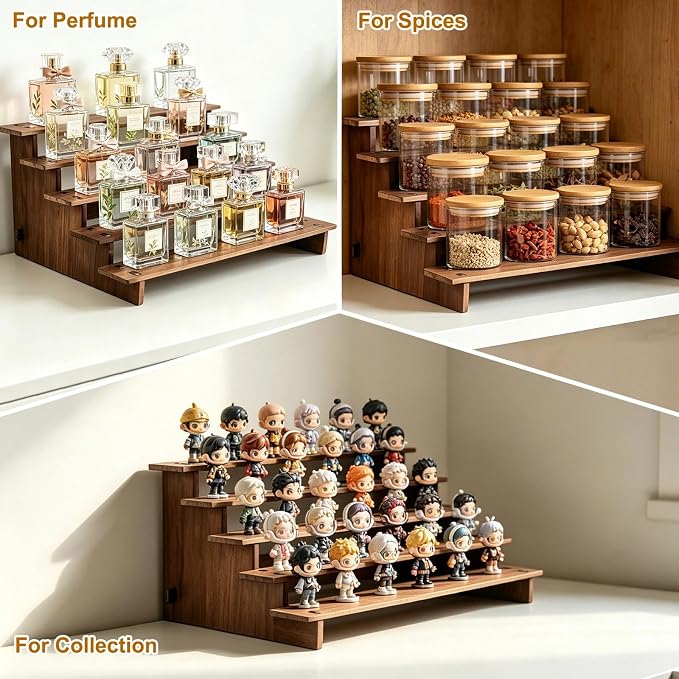 Wooden Cupcake Stand - 30s Quick Installation, Easy Carry &Store | 5 Tier Cup Cake Display Stand, Rustic Tiered Serving Tray, Multi-Uses as Dessert Stands, Vendor Display Shelves, Spice Rack