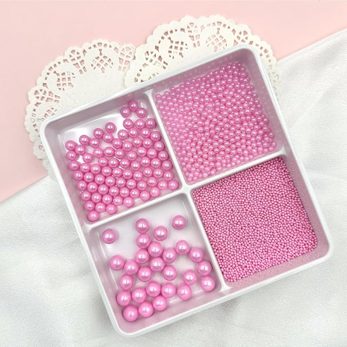 Sprinkles for Cake Decorating, 7.8oz Pink Pearl Sprinkles Mix for Valentine's Cake Cupcake Cookie Baking Ice Cream Toppings