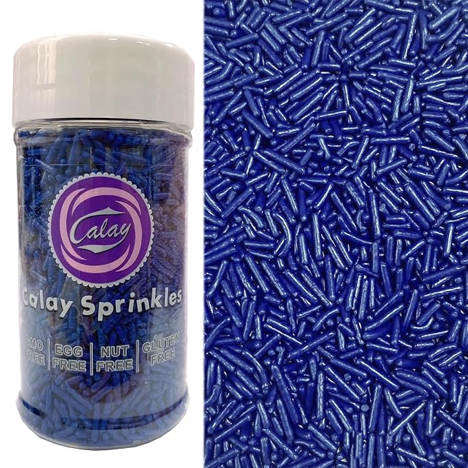 PhilaeEC Navy Blue Jimmies Sprinkle Edible Soft Jimmies Sprinkle for Cake Decoration Cupcake Topper Cookie Baking Decorations Halloween Christmas Valentine Supplies 2.75oz/78g