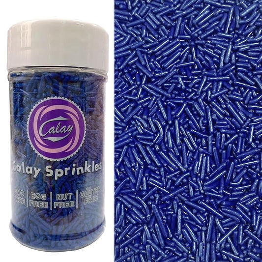 PhilaeEC Navy Blue Jimmies Sprinkle Edible Soft Jimmies Sprinkle for Cake Decoration Cupcake Topper Cookie Baking Decorations Halloween Christmas Valentine Supplies 2.75oz/78g