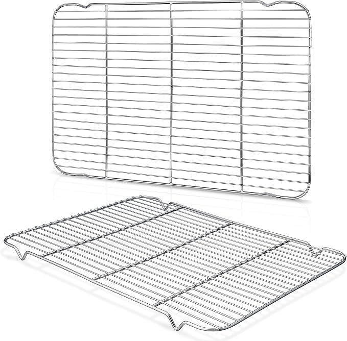 Homikit 2 Pack Cooling Racks, 18.9 * 12.6 Inch XL Stainless Steel Baking Rack for Cooking | X-Large Roasting Grilling Rack Set for Bacon Bread Cookie, Oven Wire Rack Fit Large Sheet Pan, Heavy Duty & Dishwasher Safe