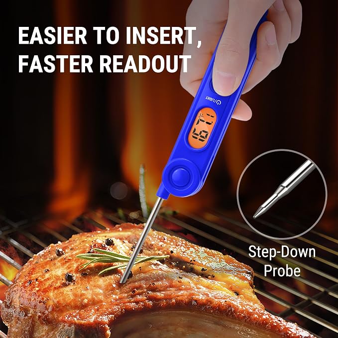 TempPro TP03B Digital Meat Thermometer for Cooking, Instant Read Thermometer with Backlight, Kitchen Food Thermometer for Grill Smoker BBQ Oil Deep Fry Candy Bread Coffee (Previously ThermoPro)