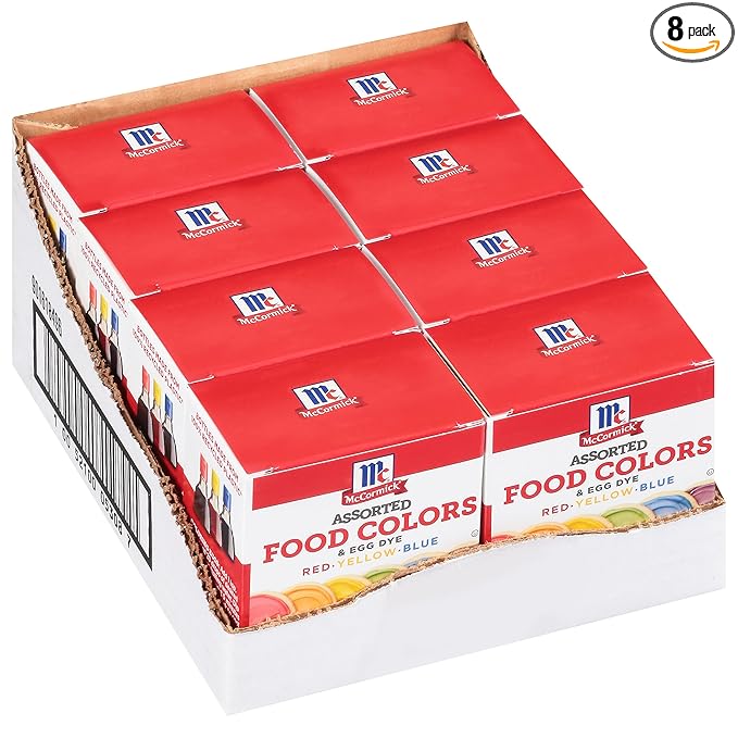 McCormick Assorted Food Colors & Egg Dye, Kosher, 1.5 Fluid Ounce (Pack of 8)