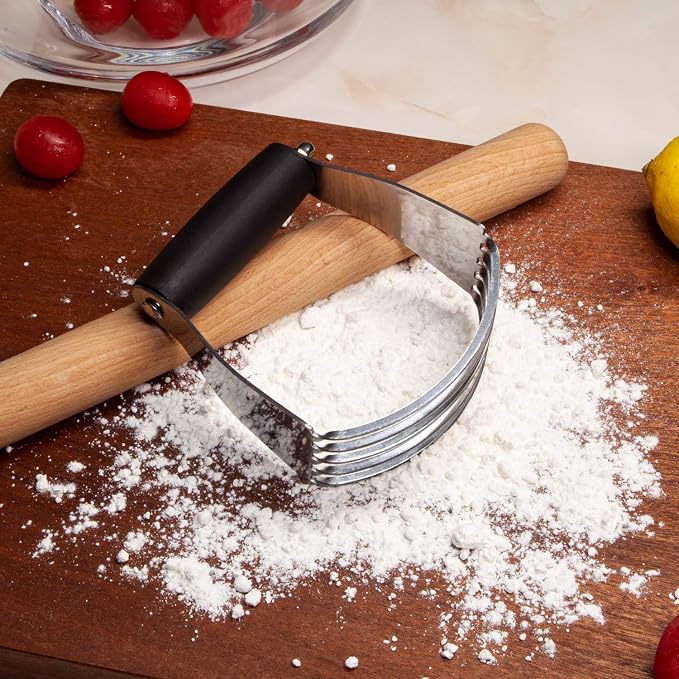 Dough Blender & Bench Scraper,Stainless Steel Kitchen Tool，Set of 2 Pack