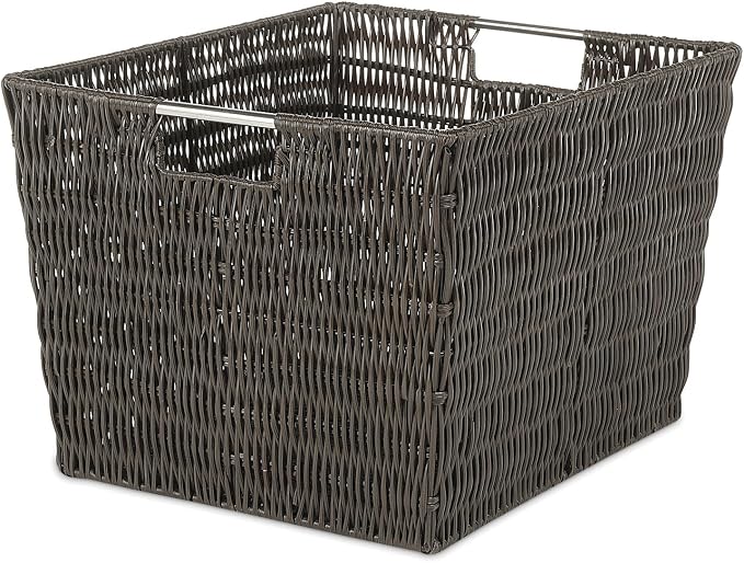 Whitmor Rattique Storage Tote Basket - Espresso
