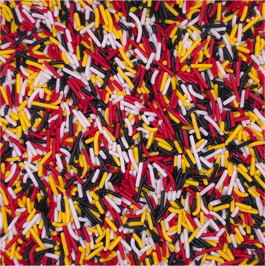 NCS Arizona Game Day Red, Black, White & Yellow Jimmies Edible Sprinkles – Cupcake, Cake & Cookie Decorations, 7 oz