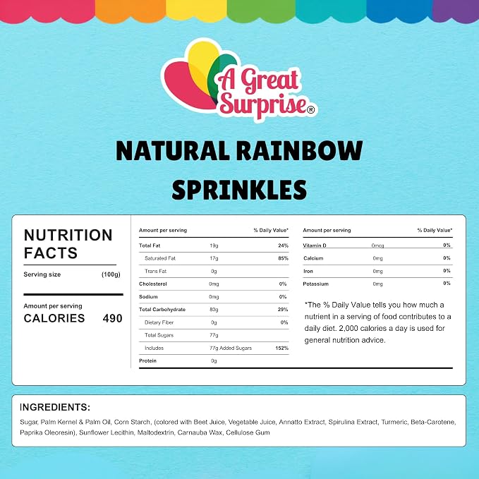 Bulk Sprinkles Dye Free - 6 Pounds - All Natural Sprinkles - Rainbow Sprinkle Mix - Bulk Jimmies, Topping for Cakes, Cookies, Ice-cream