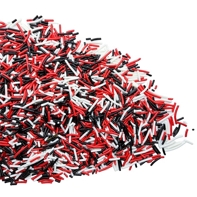 SE Si&Moos Red Black and White Jimmies Sprinkles Black and Red Halloween Sprinkles for Cake Decorating Edible Crunchy Jimmies for Topping Ice Cream, Cookies, Cakes, Cupcakes, Dessert Decorating 3 OZ