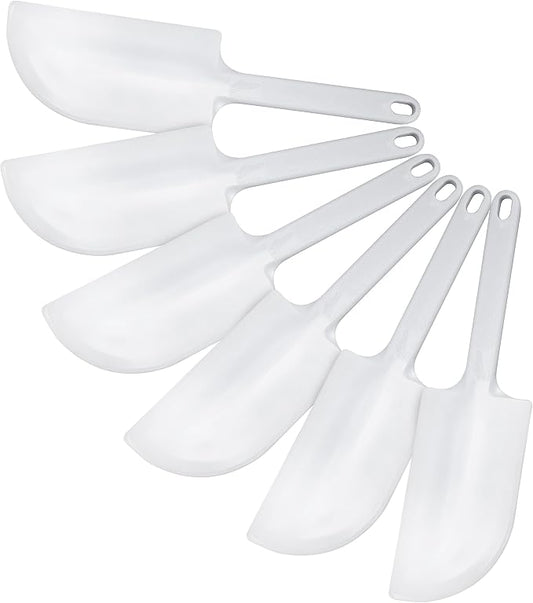 Ateco 1311 2-in-1 Bowl Scraper/Spatula Set, 6-Pieces, Food-safe Plastic, White