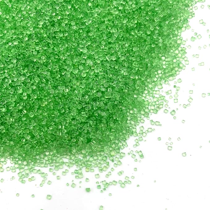 Edible Green Sanding Sugar Sprinkles Cupcake Cake Toppers, Celebrations Candy Pearls Shaker Jar Wedding Party Cake Dessert Food Decoration Supplies 3.2oz(Green)