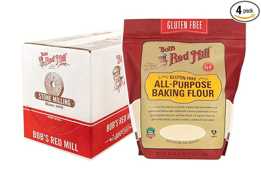 Bob's Red Mill Gluten Free All Purpose Baking Flour, 44oz (Pack of 4) - Vegan, Kosher