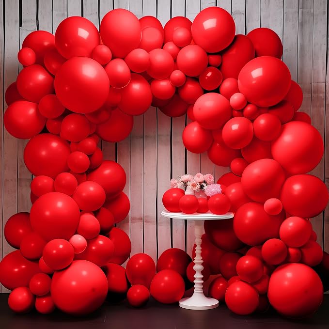 KatchOn, Red Balloons Arch Kit - 18 Inch, Pack of 120 | Latex Graduation Balloons for Graduation Decorations 2026 | Red Birthday Decorations | Baby Shower, Wedding, Anniversary Bridal Decorations