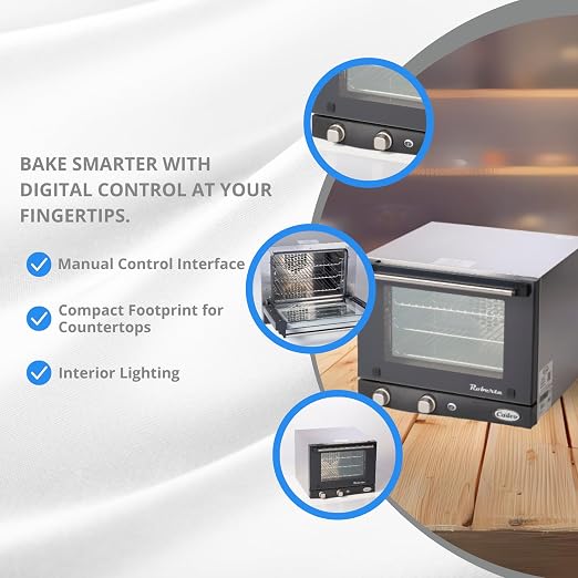 Cadco OV-003 Quarter-Size Commercial Convection Oven, 3 Pan, 120V