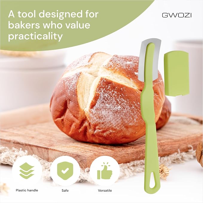 Bread Lame Plastic - Stainless Steel Bread Scoring Tool for Homemade Bread - Lame Bread Tool - Sourdough Scoring Tool with Plastic Handle, 2 Pcs