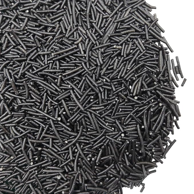 Jimmies Sprinkles, Edible Jimmy Sprinkles, Black Crunchy Jimmies Mix for Cake Decorating, Edible Cookie Cupcake Decorations for Halloween Baking and Holiday Party Treats