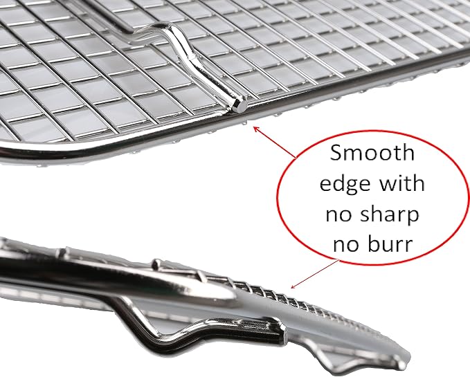 304 Stainless Steel Cooling Rack（9.9"x18"x0.7") for Full Size Steam Pan
