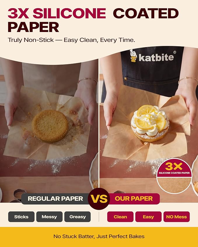 Katbite Tulip Cupcake Liners 200PCS, Muffin Baking Cups ProSmooth Brown