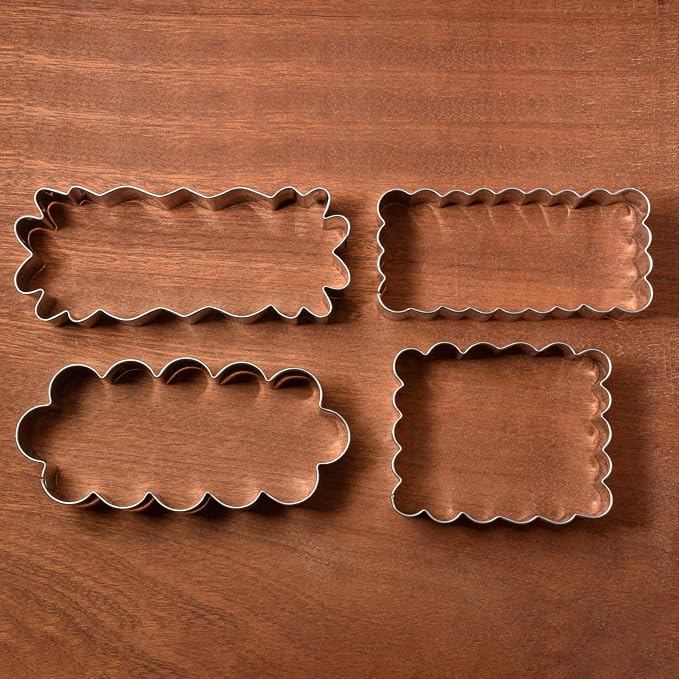 LILIAO Scalloped Edge Cookie Cutter Set, Stainless Steel (Scalloped Edge 4-Piece Set)