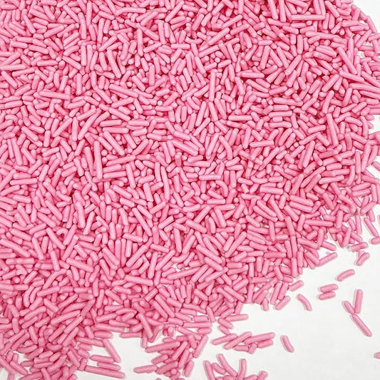 Homipooty Pink Soft Jimmies Sprinkles Edible Candy Jimmies Sprinkles for Cake Decorating 78g/2.75oz Cookie Cupcake Topper Ice Cream