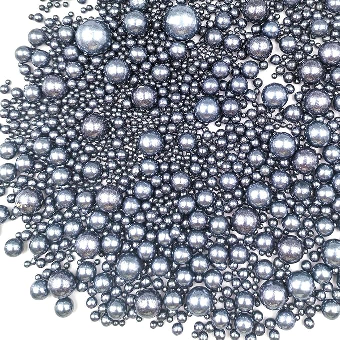 Edible Pearl Sugar Sprinkles Black Candy Mixing Size Baking Edible Cake Decorations Cupcake Toppers Cookie Decorating Celebrations Wedding Valentines Easter Halloween Christmas Supplies 120g/ 4.23oz