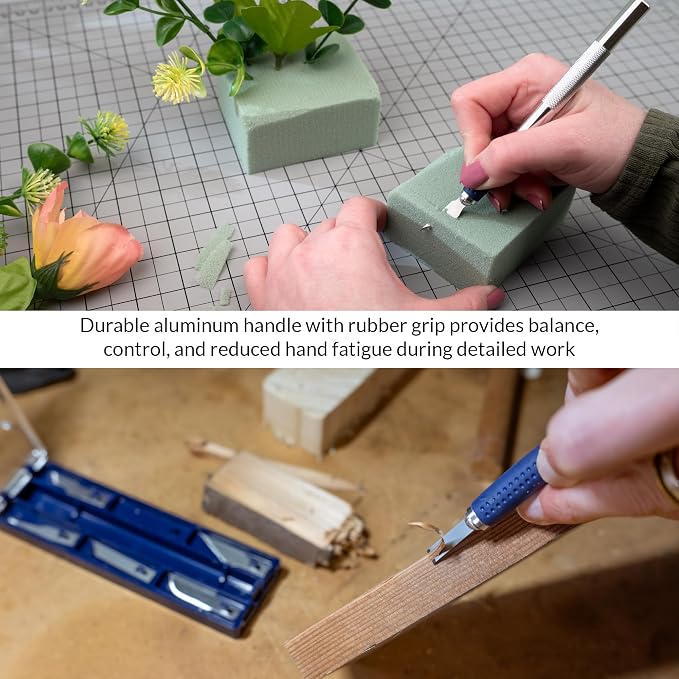WA Portman Hobby Knife Set, Craft Knife Set with 6 Blades Polymer Clay Tool | Exacto Knife with 6 Carbon Steel Blades,Perfect Precision Knife Set for Modeling, Fondant, Sticker Cutting, Polymer Clay Tool