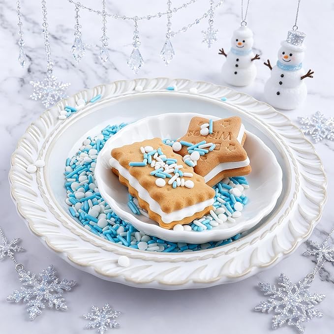 Winter Blue Sprinkles Edible for Baking, Mix For Cupcakes Decorations