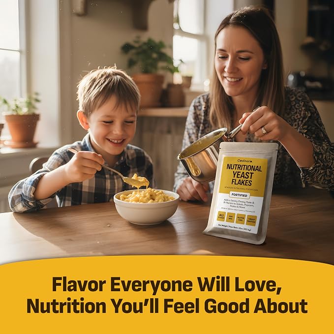 Coolinario Nutritional Yeast, Fortified, Large Flakes (1 GAL - 1.5 LBS) | Savory Cheese-Like Flavor, Rich in B-Vitamins, B12, Protein & Fiber, Ideal for Pasta, Popcorn & Sauces, Gluten-Free