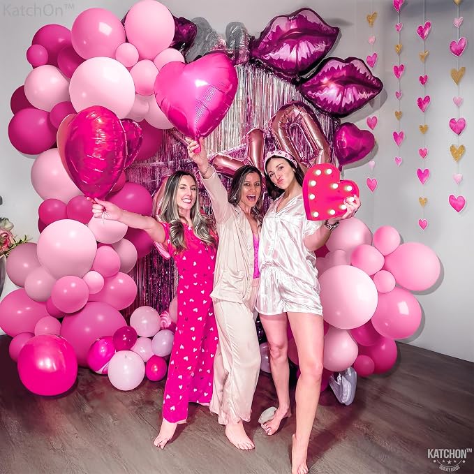 KatchOn, Pink Balloons Arch Kit - 18 Inch, Huge Pack Of 186 | Valentines Balloons for Valentines Day Decorations | Hot Pink Balloons for Birthday Party Decorations | Pink Party Decorations