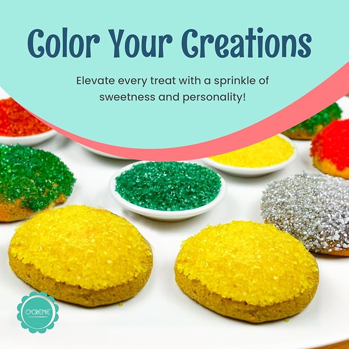 O’Creme Sugar Crystals for Cookie Decorating – Eye-Catching Sugar Crystals – Extra Sugar for Unique Cake Toppings, Cupcakes and Cookies – Ideal Decoration Solution For Valentines Day - 3.5 Ounce Pink