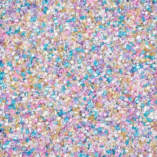 Pastel Sprinkles for Cake Decorating, Sanding Crystal Pink, White, Yellow and Blue Sugar Mixed 130g/4.59oz, Cupcake, Cookie and Donuts Toppings, Wedding, Birthday Party Supplies