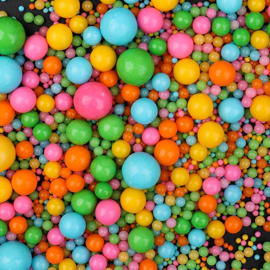 Rainbow Sprinkles, 130g/4.6oz Pearl Sprinkles for cake decorating, Edible Sugar Candy Pearls for Baking, Cookie Decorations and Cupcake Toppings, Wedding Party Supplies