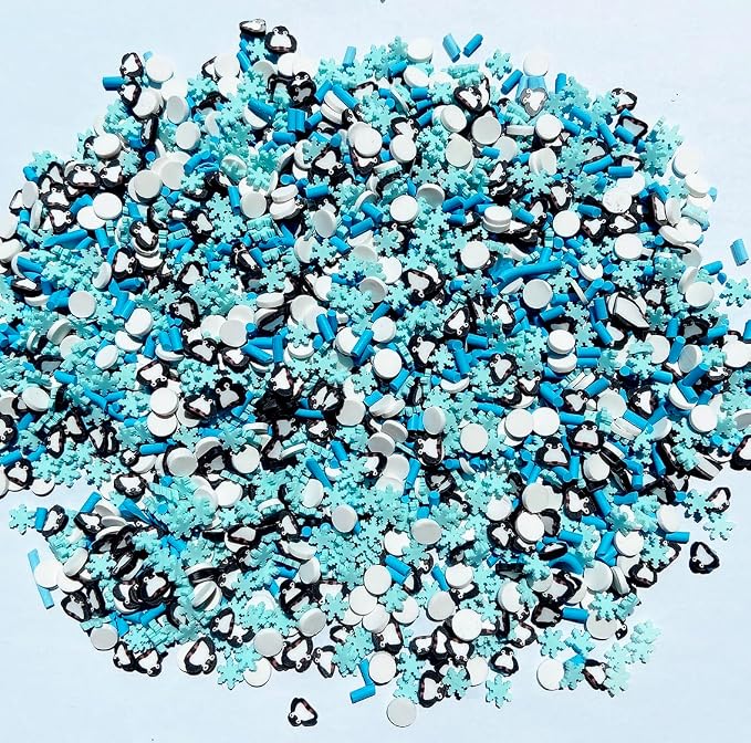 EHOPE 100G Fake Sprinkles Polymer Sprinkles Faux Sprinkles Resin Sprinkles Clay Sprinkles For Resin Fake Candy Sprinkles for Nail Art DIY Crafts Cake Phone Case (100G Penguin Snowflake)