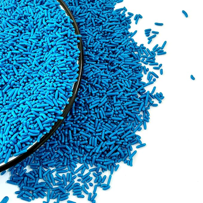 Homipooty Blue Soft Jimmies Sprinkles Edible Candy Jimmies Sprinkles for Cake Decorating 78g/2.75oz Cookie Cupcake Topper Ice Cream