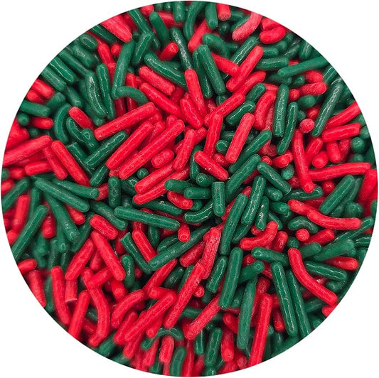 NCS Red & Green Jimmies Edible Sprinkles – Cupcake, Cake & Cookie Decorations, 7 oz