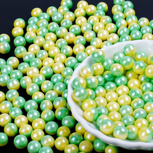 St Patricks Day Sprinkles for Cake Decorating - Gradient Yellow & Green Easter Pearl Sprinkles for Baking, Cookies, Cake, Cupcakes, Donuts & Ice Cream Toppings (4.6oz/130g, 7mm)
