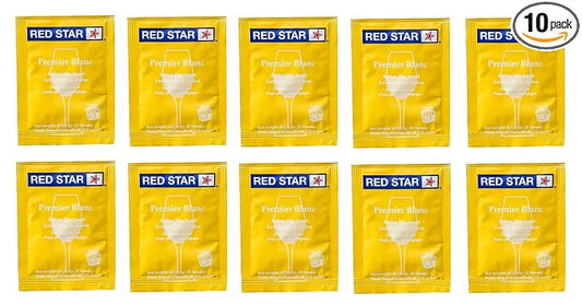 North Mountain Supply - RS-PB-10 Red Star Premier Blanc Wine Yeast - Pack of 10 - Fresh Yeast, Yellow