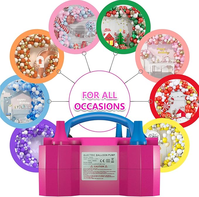 Balloon Pump Electric Party Decorations - Electric Balloon Pump for Balloon Arch Kit, Portable Dual Nozzle Balloon Inflator
