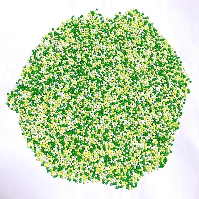 PhilaeEC St Patricks Nonpareils Sprinkle 2mm Mini Peals Green and White Sprinkle Edible for Cake Decoration Cupcake Topper Cookie Baking Decorations Spring St Patricks Supplies